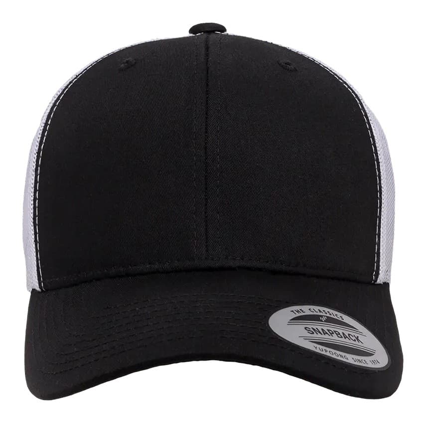 Casquette trucker Flexfit YP023 (6606), noir et blanc — packshot officiel Flexfit